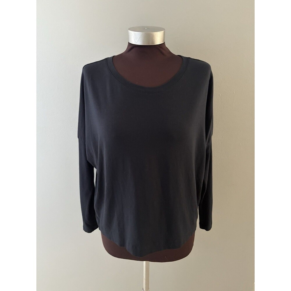 The Cats Pajamas Classic Pima Knit Size XS Black Long Sleeve Top Oversize Lounge